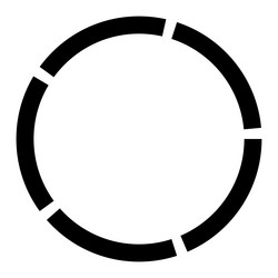 5 part section segmented circle abstract dashed vector