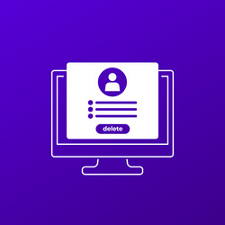 delete profile icon with a computer vector image