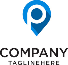 Map Pointer P Logo - Location & Navigation vector image