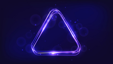 neon rounded triangle frame with shining effects vector image