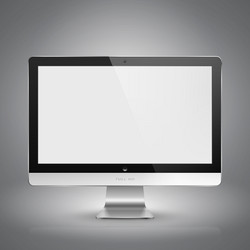 realistic of computer monitor with blank screen vector