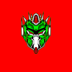 robot head with solid color background vector image