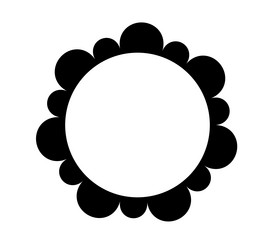 scalloped edge circle frame simple round vector image