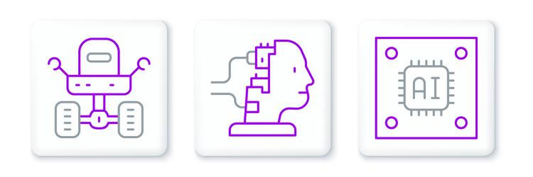 set line processor with microcircuits cpu mars vector image