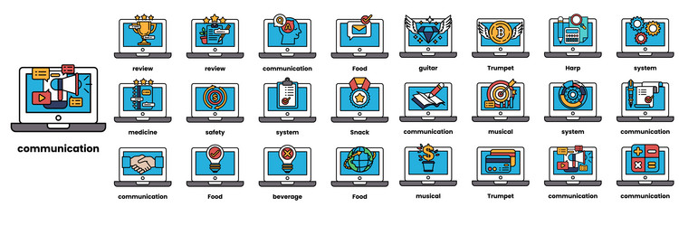 set of in the concept computers and business vector image