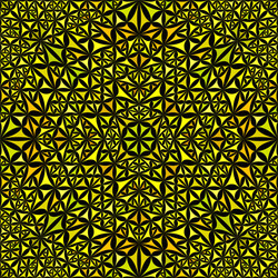 yellow abstract repeating curved triangle mosaic vector image