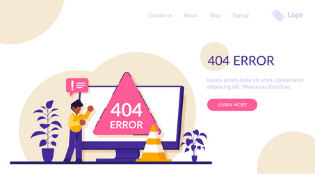 404 error page concept website interface ui vector image