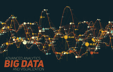 big data line graph colorful vector