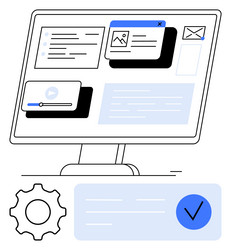 computer screen with interface elements vector image