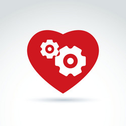 Gears and cogs in a shape of heart system theme vector