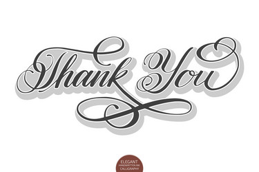 Hand drawn lettering thank you with soft vector