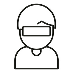 hidden avatar face icon outline person vector