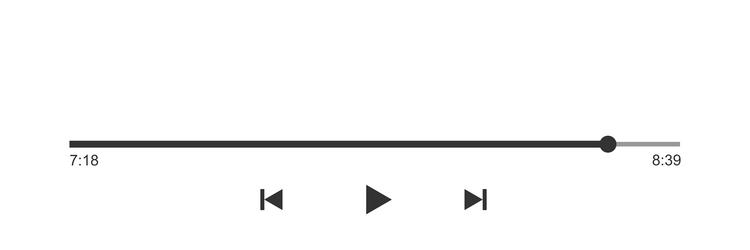 media player progress loading bar with time slider vector image