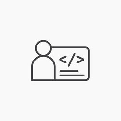 programmerline in thin line black color flat vector image