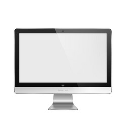 realistic of computer monitor with blank screen vector image