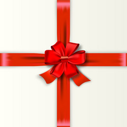 Red ribbon with satin bow vector