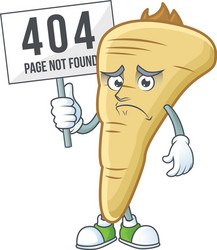 sad face cartoon character parsnip raised up vector image