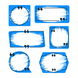 set of quote frames with quotation marks showing vector image