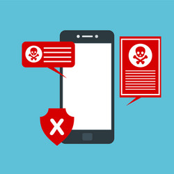 smartphone virus malware trojan notification vector image