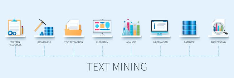 text mining web infographics in 3d style vector