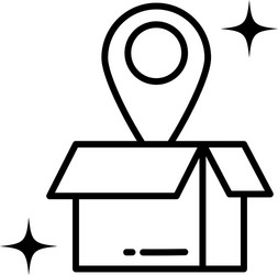 cardboard box with pointer place line style vector image