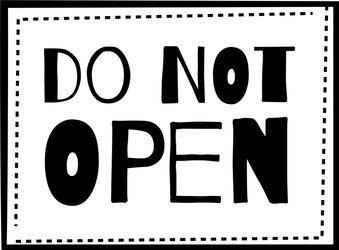 do not open stamp on white background vector image
