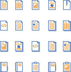 document and notebook outline icon isolated vector image
