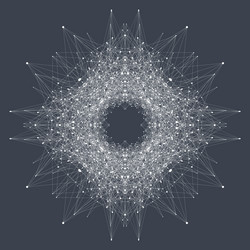 fractal element with connected line and dots vector image