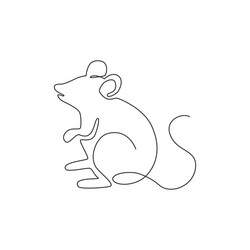 One continuous line drawing of cute adorable Vector Image