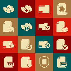 set doc file document and check mark vector image