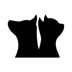 cat and a dog silhouettes puppy kitten Vector Image