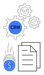 crm integration with financial and document vector image