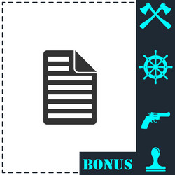 Document icon flat vector