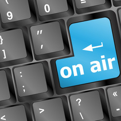 Radio on air button computer keyboard business vector