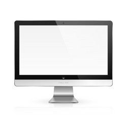 Realistic of computer monitor with blank screen vector