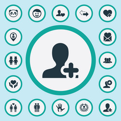 set of simple icons element vector image