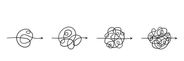 simplifying process chaos path different vector image