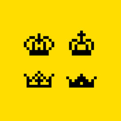 8-bit pixel crown vector