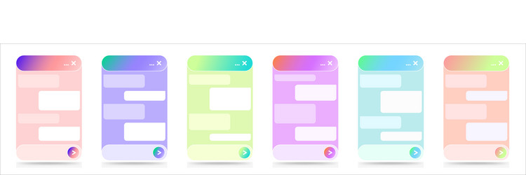 a set of chatbot dialog window interfaces vector