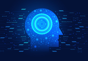 Artificial intelligence robot built-in technology vector