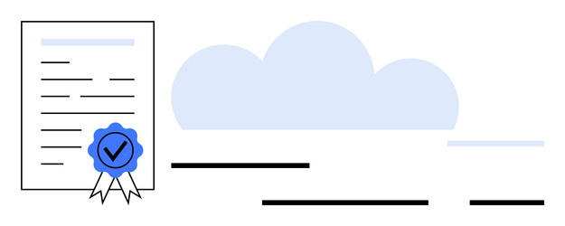 cloud-based document certification with digital vector image