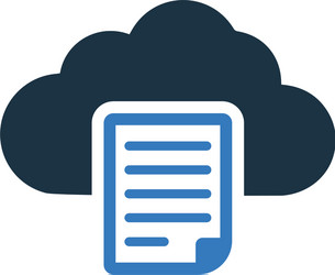 Cloud computing document text icon graphics vector