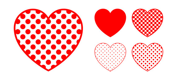 Heart shape with halftone circle texture vector