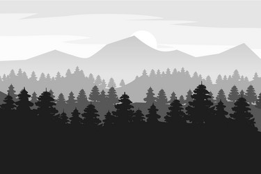 Pine forest and mountains backgrounds Royalty Free Vector