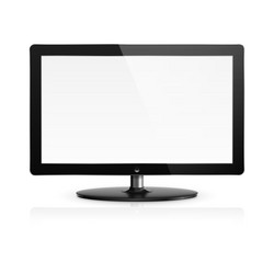 realistic of computer monitor with blank screen vector