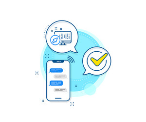computer line icon web system sign monitor vector image