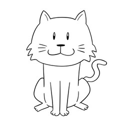 Cute Cartoon Cat Illustration Vector Image