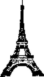 Eiffel tower 8 bit minimalistic pixel art vector