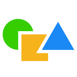 geometric icon logo shape with overlapping circle vector image