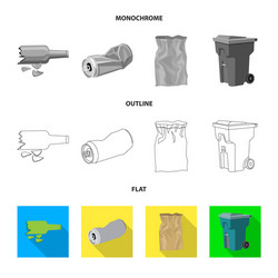 Isolated object of dump and sort icon collection vector